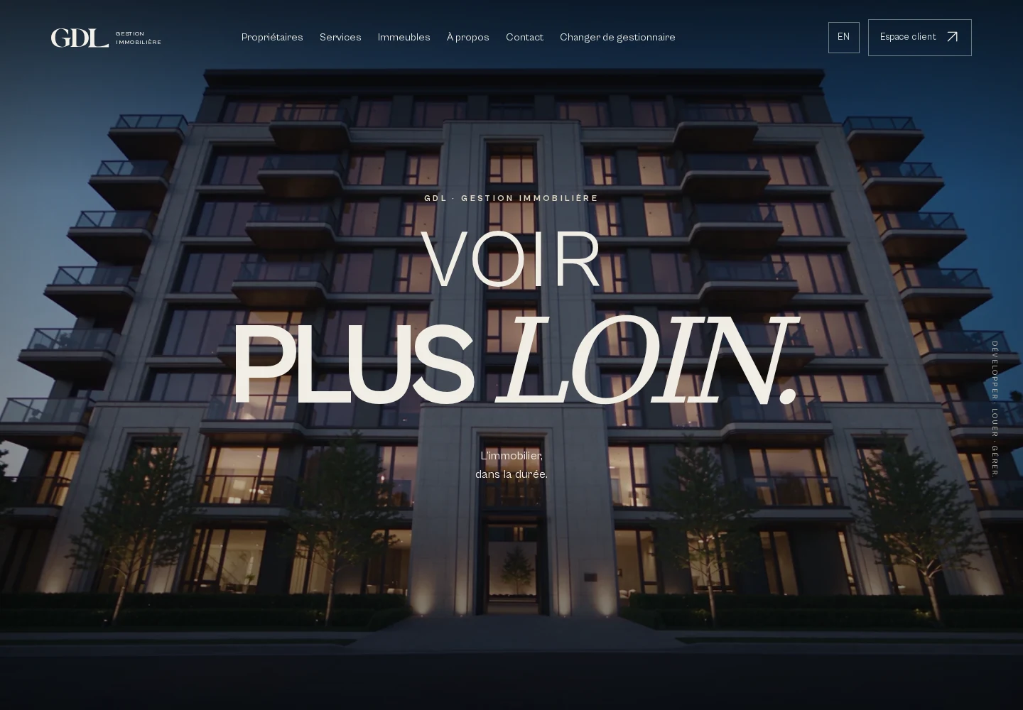 Page d’accueil du site GDL